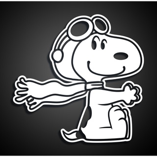 Snoopy Face & Name Die-Cut Vinyl Decal - Black