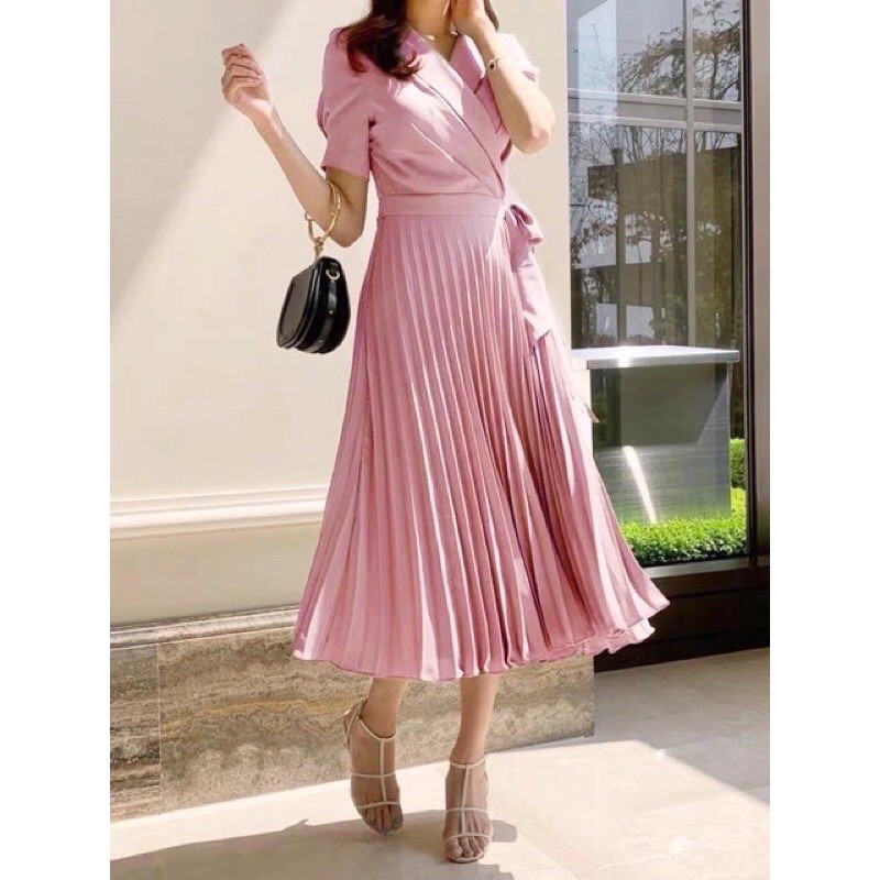 Fashionable Elegant Alyanna Retro Vintage Pleated with Collar Formal Casual Outfit Church Office Shopee Philippines
