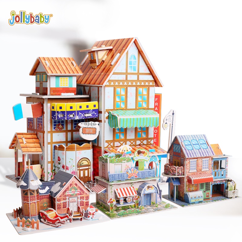 3d Three-dimensional Puzzle Paper Diy Model Children S House Car Plane ...