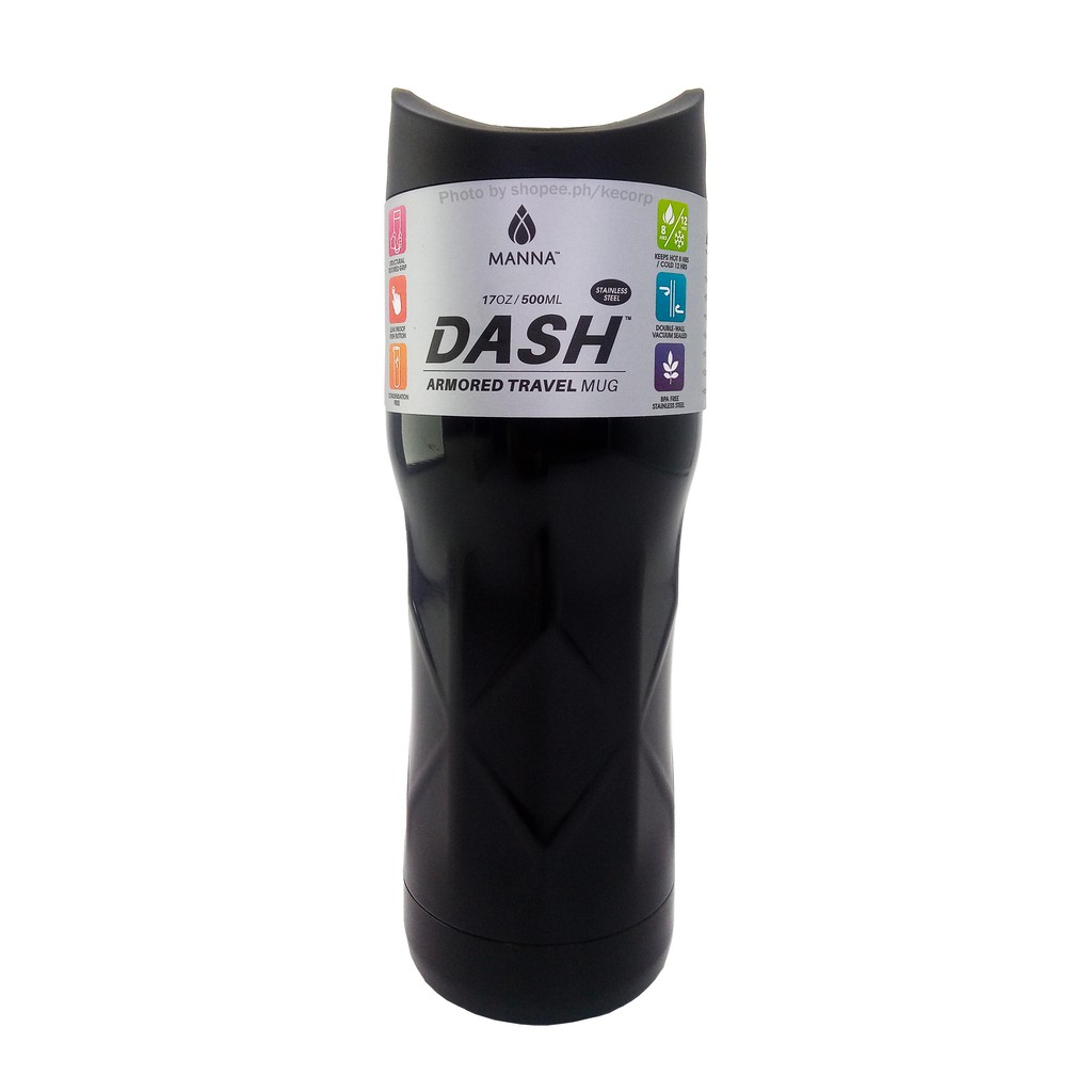 Manna Dash Armored Travel Mug Black Tumbler 17oz/500ml USA KECORP_S1 ...