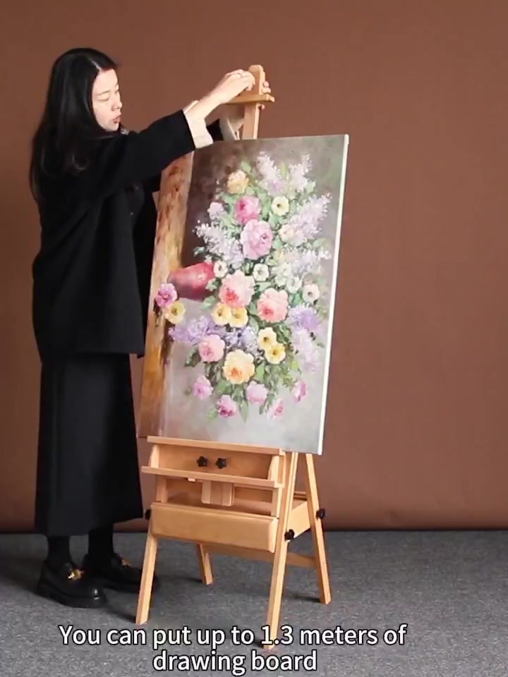 Foldable Drawing Table Flat Standing Easel for Art Students Oil Stand ...