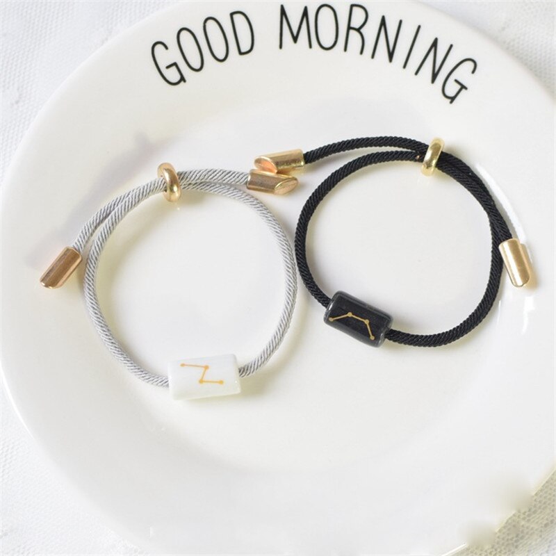 Korean Style 12 Constellation Bracelet Men and Women Ceramic Beaded Couple Bracelets Student Charm Bracelet Fashion Jewelry Birthday Gifts Shopee Philippines