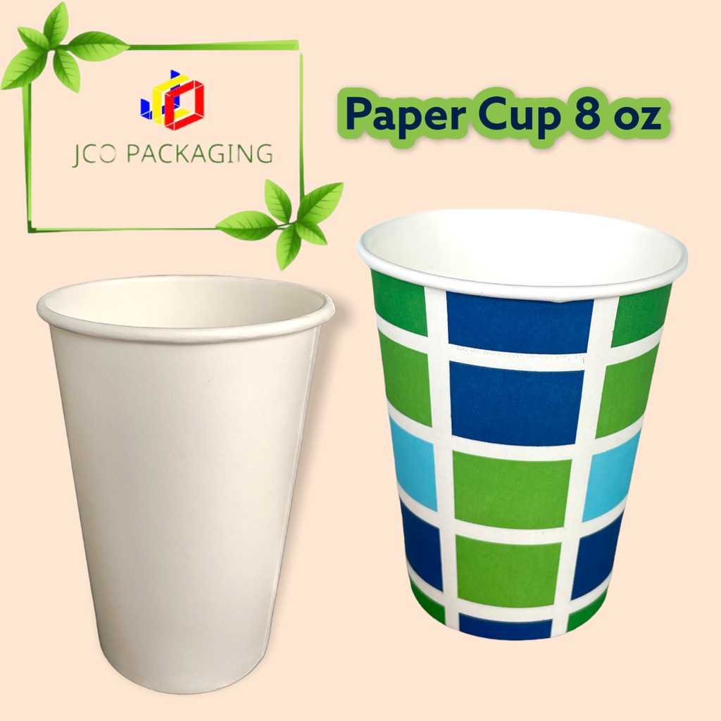 50pcs PAPER CUP 8 oz Printed, double coated, laminated | Shopee Philippines