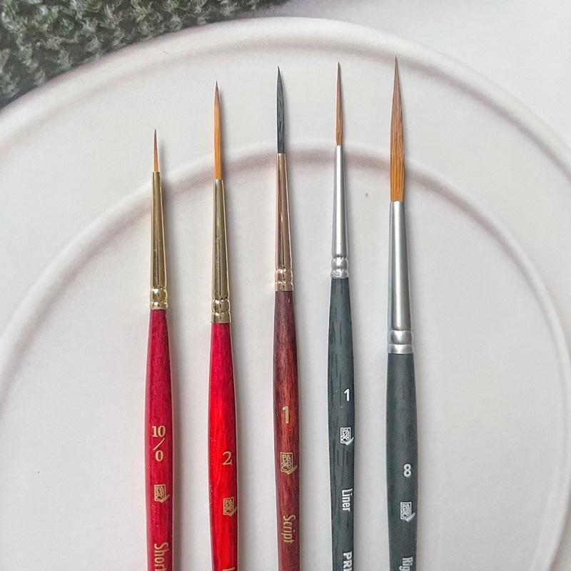 Rigger Liner Brushes, 6 Pcs Extra Long Fine Tip Paint Brush Set Script Pinstriping Scroll Outlining Brush For Watercolor Acrylic Art Craft - View #3