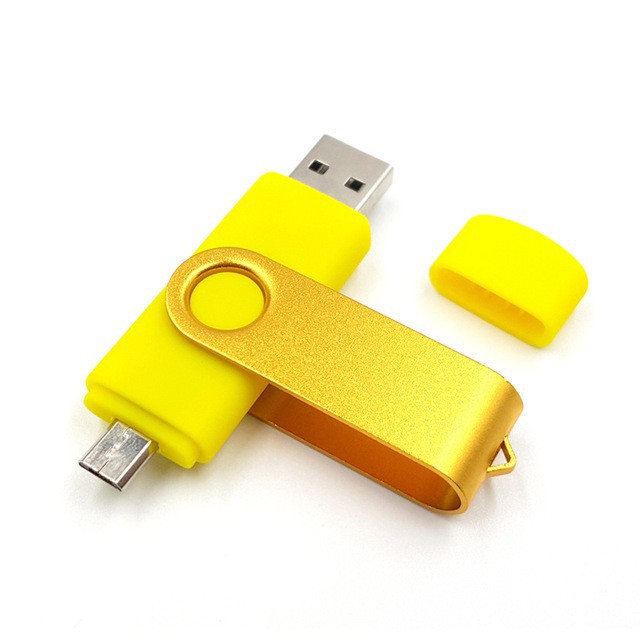 Yellow 2 in 1 Usb Flash Drive for Android Smart Phone USB Stick