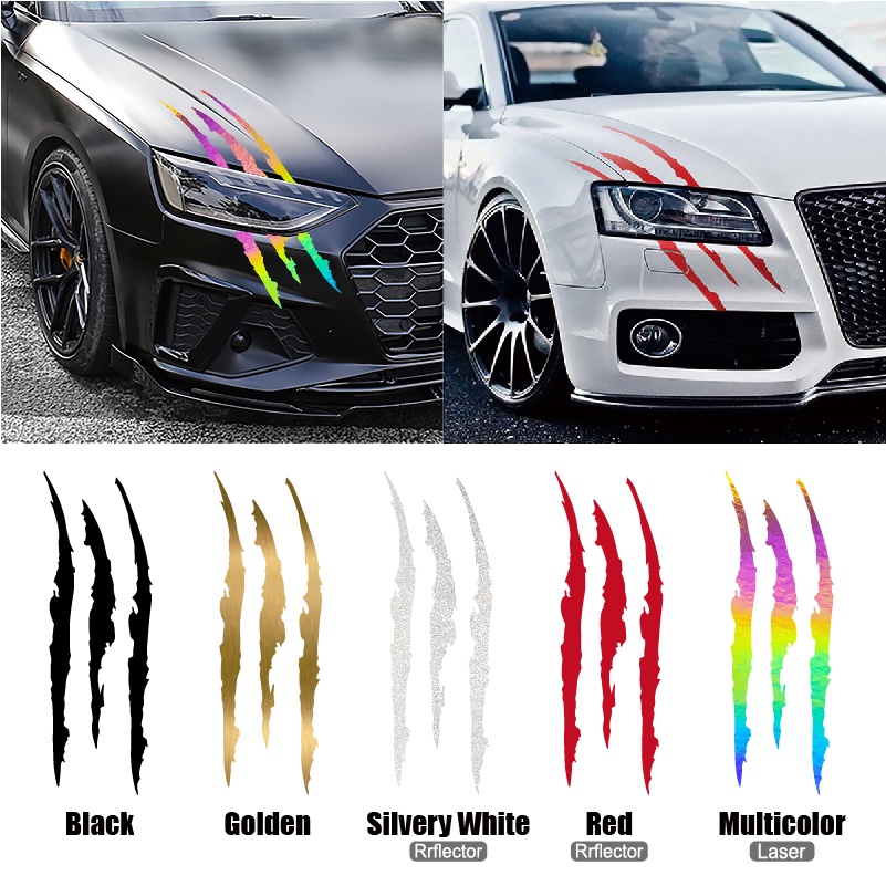 Car Sticker Individuality Scratch Stripe Claw Marks Car Stickers Vinyl ...