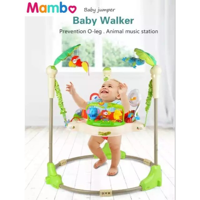 Mambobaby Safari Baby Jumperoo Rainforest Walker Bouncer With Music