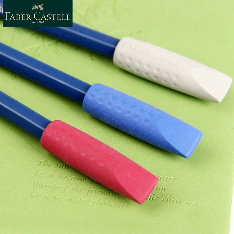Faber-Castell Grip 2001 Eraser Cap Protects pencil tip x 10 Caps Red