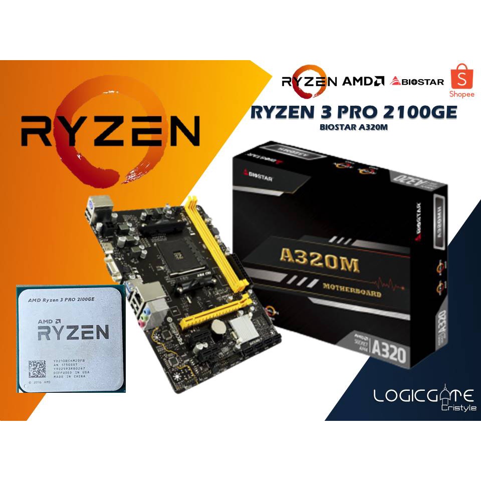BUNDLE Ryzen 3 Pro 2100GE | Biostar A320M Motherboard | Free: HSF ...