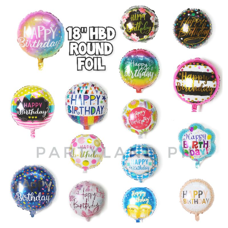 18 inch Round Foil Happy Birthday Theme Balloon Party Decoration ...