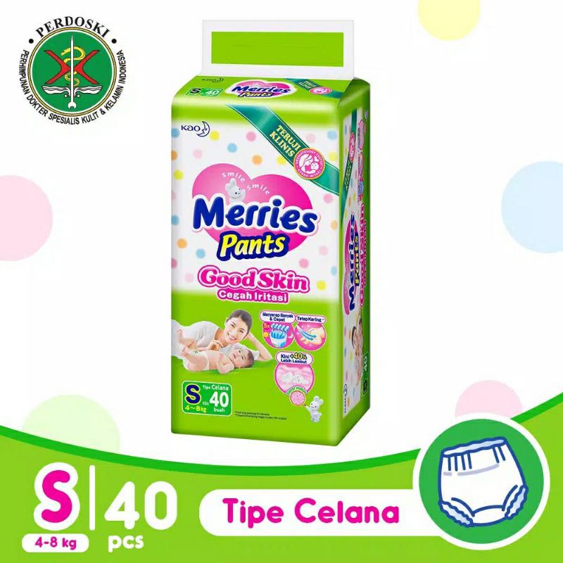 Merries Good Skin NB-S40 - Baby Diaper Pants (3-8)kg | Shopee Philippines