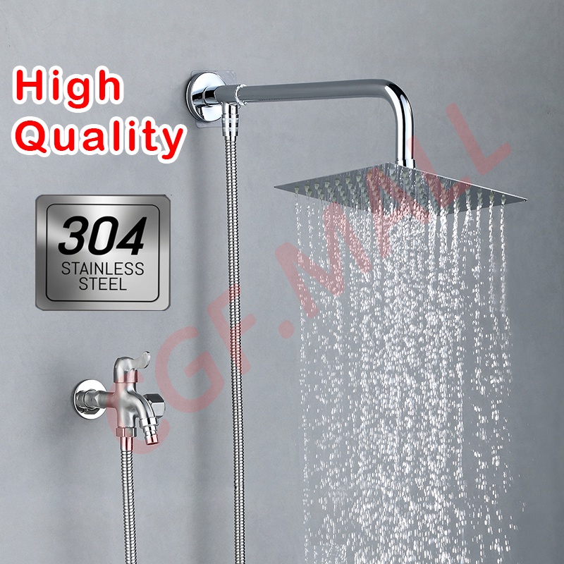 High quality Stainless Steel 304 Square Shower Set square Round shape With Two Way Faucet Full