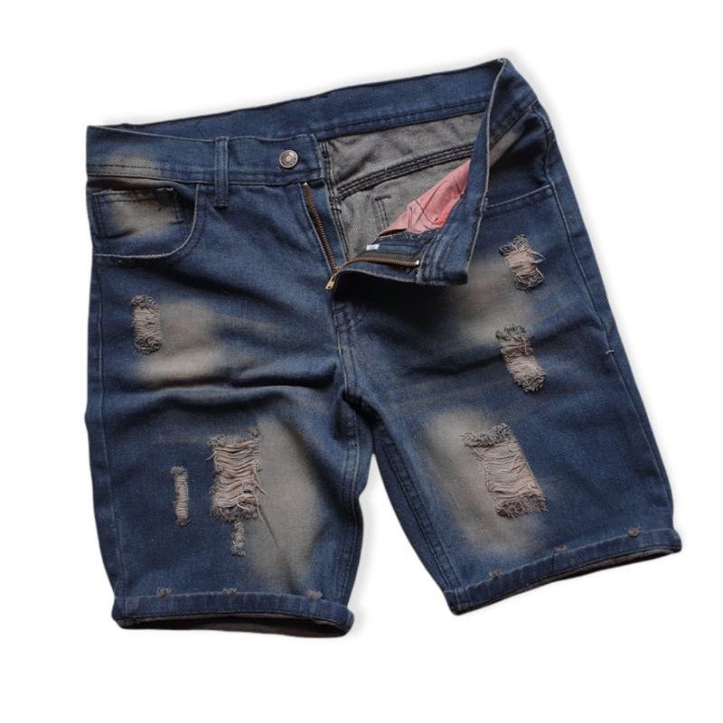 Men's Short Jeans Ripped Ripped Premium Distro | Shopee Philippines