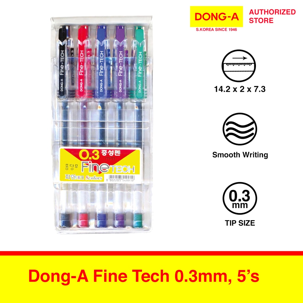 Prime Dong-A Fine Tech 0.3mm, 5 Color Set/PACK [117710] | Shopee ...