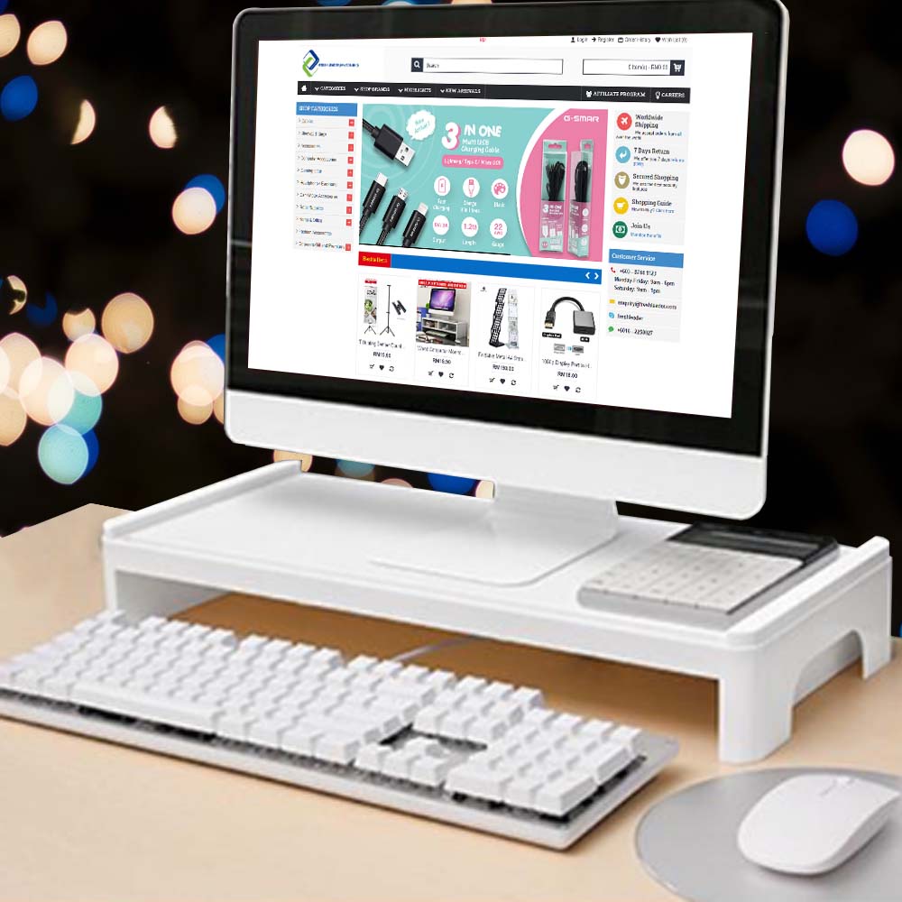 Unicomall Ergonomic Space-Saving Basic Desktop Organizer Computer ...