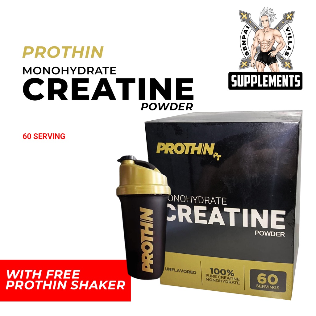 PROTHIN MONOHYDRATE CREATINE POWDER 60 SERVINGS WITH FREE PROTHIN ...