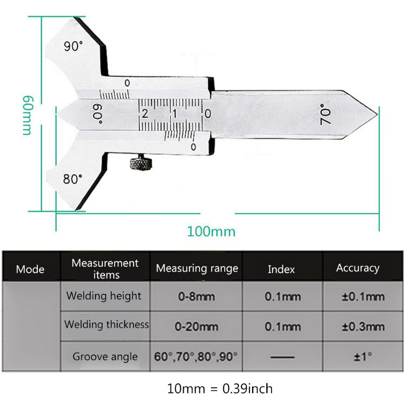 Mojito Welding Gauge Weld Inspection Gage Weld Seam Bead Fillet Crown ...