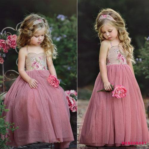 ☞MG-Kids Girl Flower Dress Maxi Long Princess Party Dresses | Shopee ...