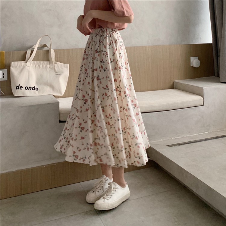 Floral skirt clearance shopee