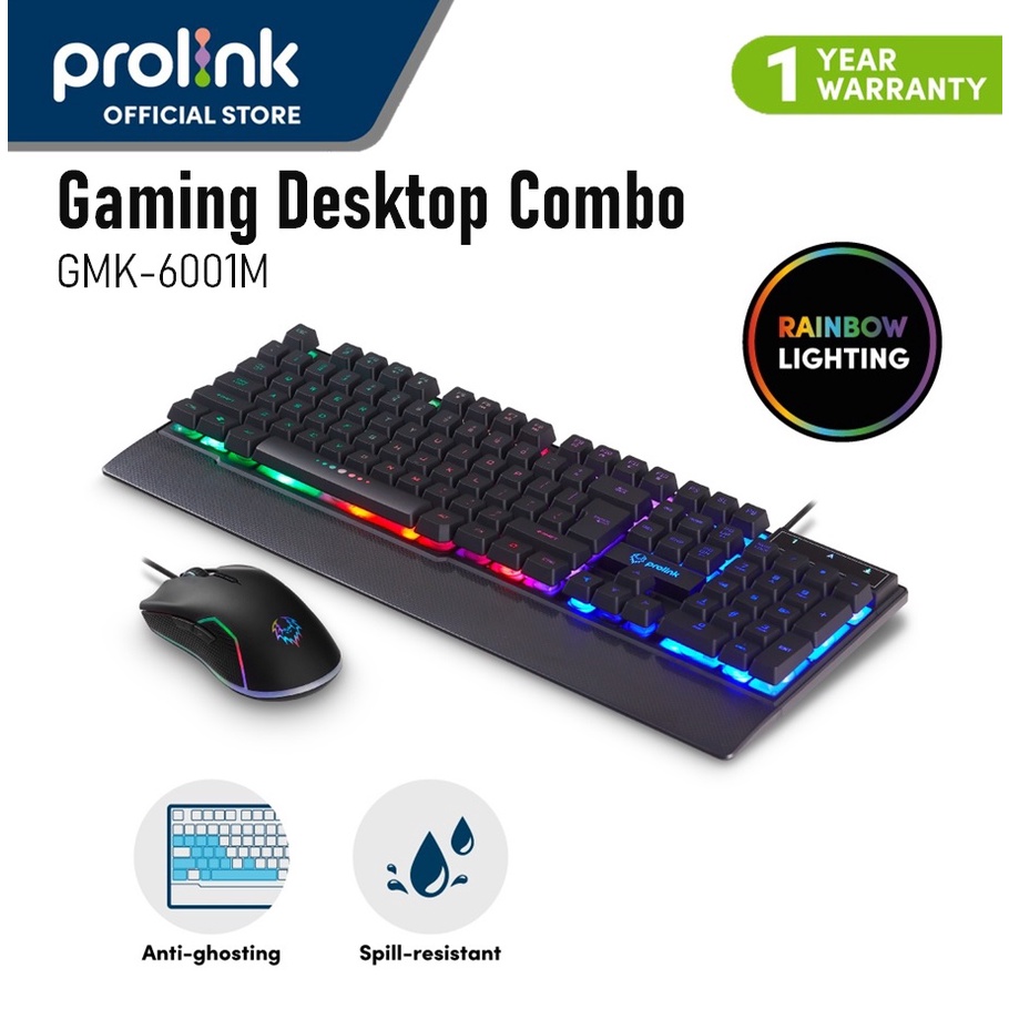 PROLiNK GMK-6001M Megaderma LED Gaming Keyboard Multi-Media Desktop ...