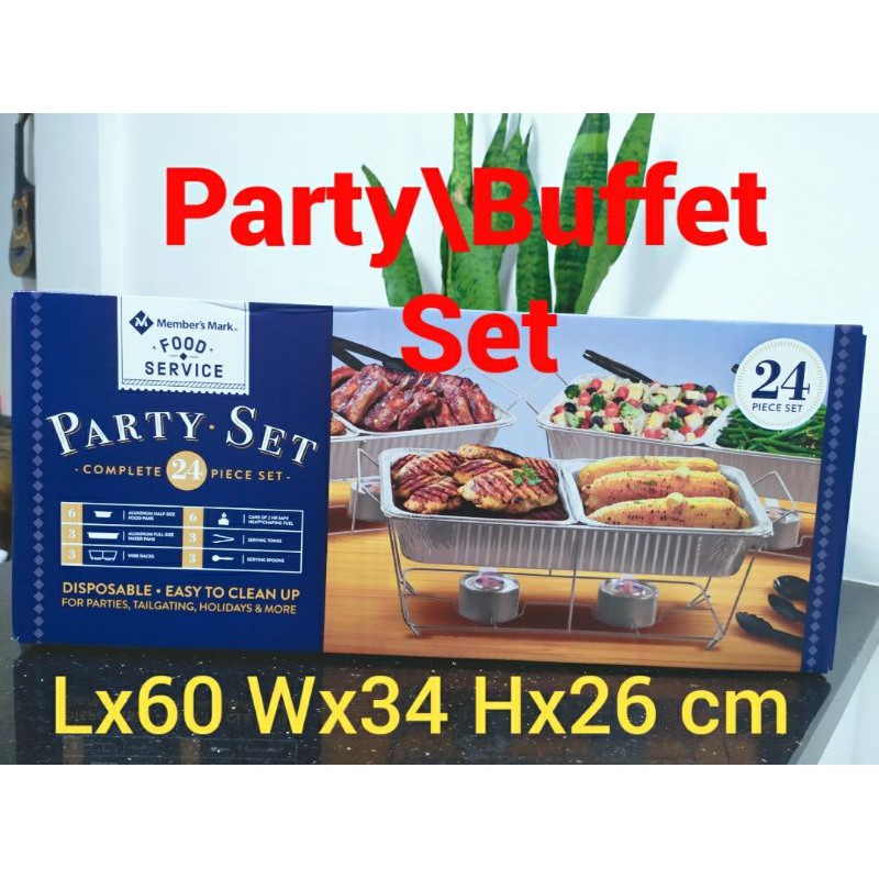 Member's Mark Party Set with Safe Heat Chafing Fuel (24 Piece) 