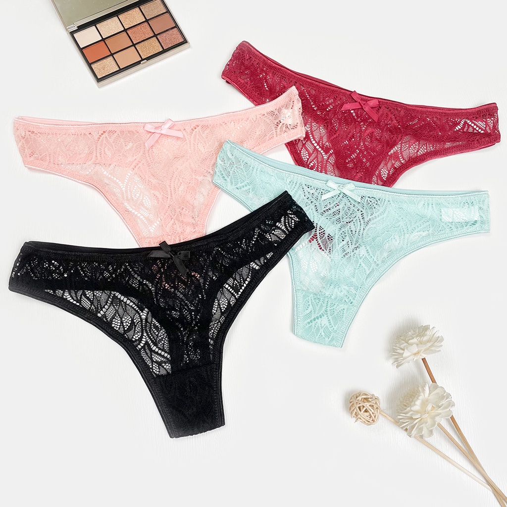 Sexy pantyElastic Lace Panties (Black/White/Light Green/Pink/Red/Blue) Shopee Philippines