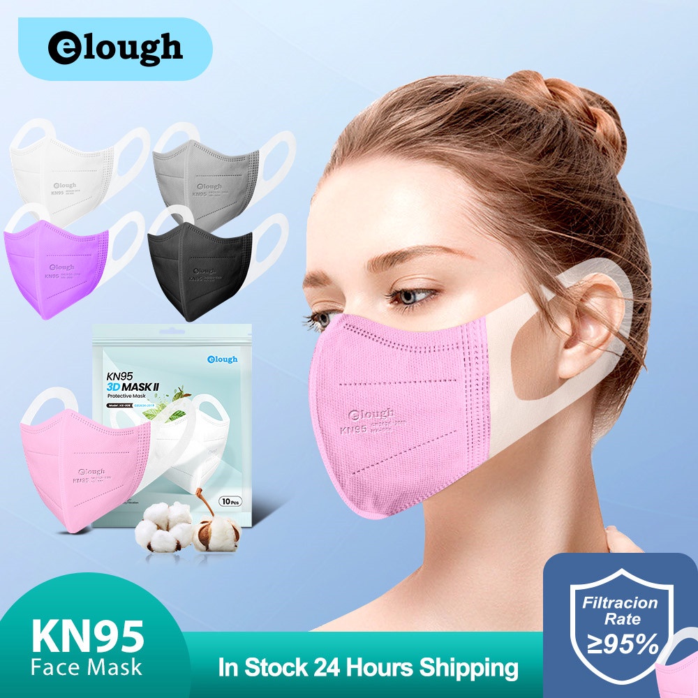 Elough Adult 3D Mask KN95 FFP2 Protective Mask FPP2 Reusable Respirator ...