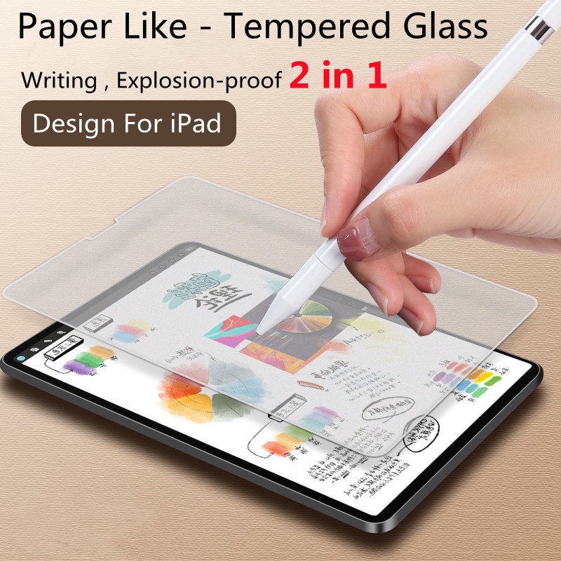 Tempered Glass 2 in 1 Like Paper Screen Protector For iPad air4 10.9
