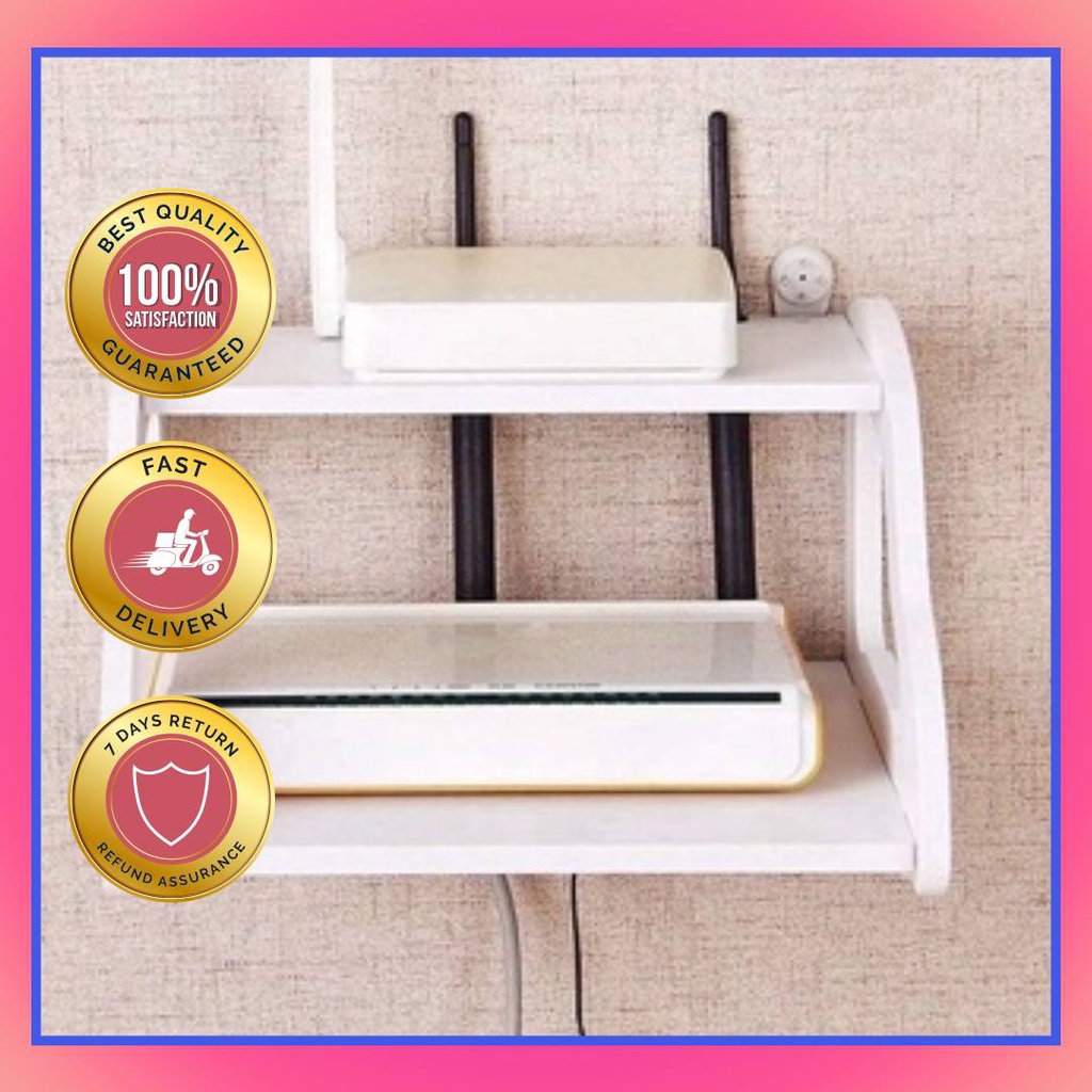 Original Wooden Wall Mounted Wifi Router Shelf SetTop Box Bracket