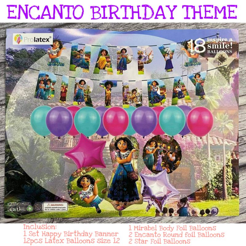 18pcs Encanto Birthday Decoration Set Mirabel Party Needs Disney 