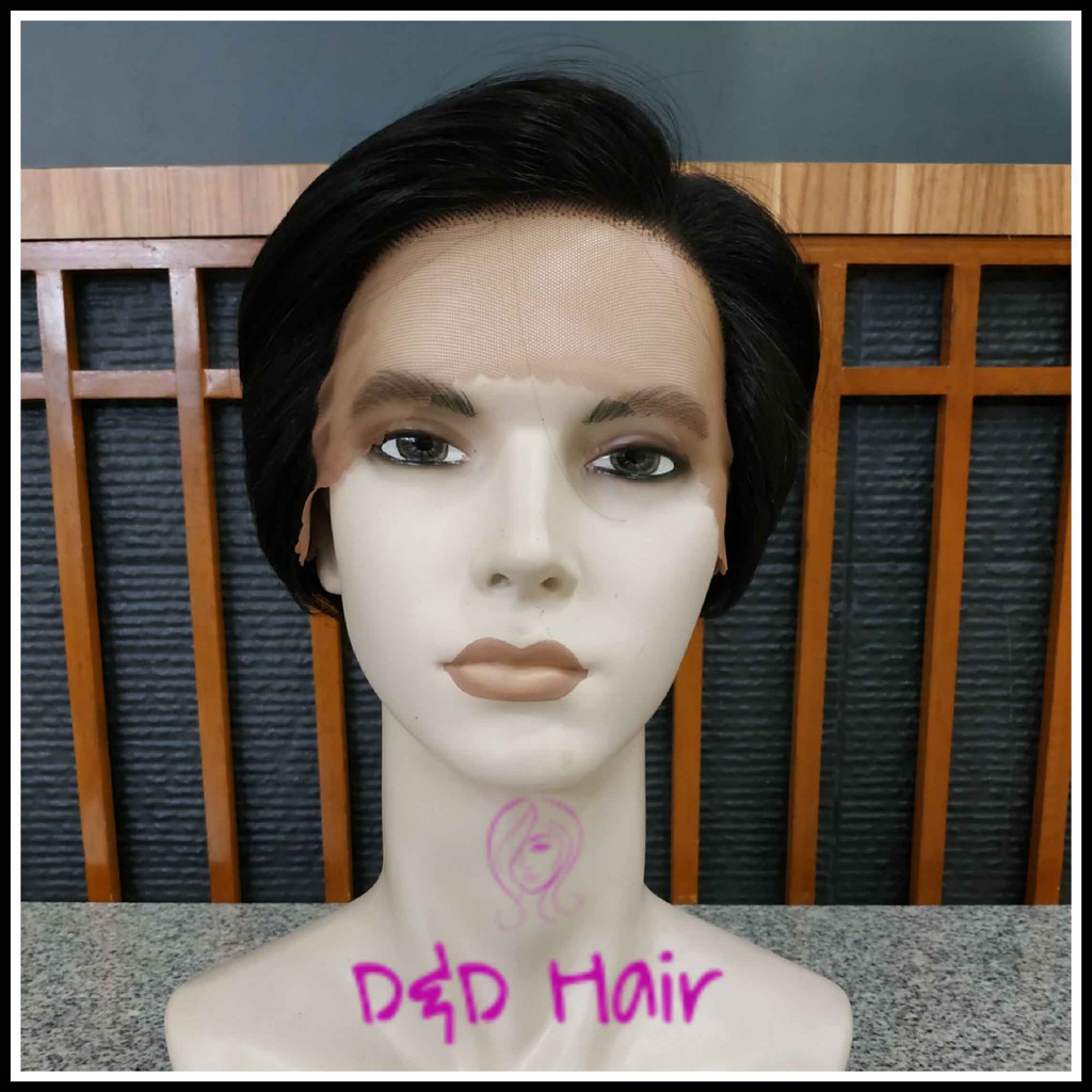 Men's Wig Front Lace Wig D&D16001 Black Korean Wig Shopee