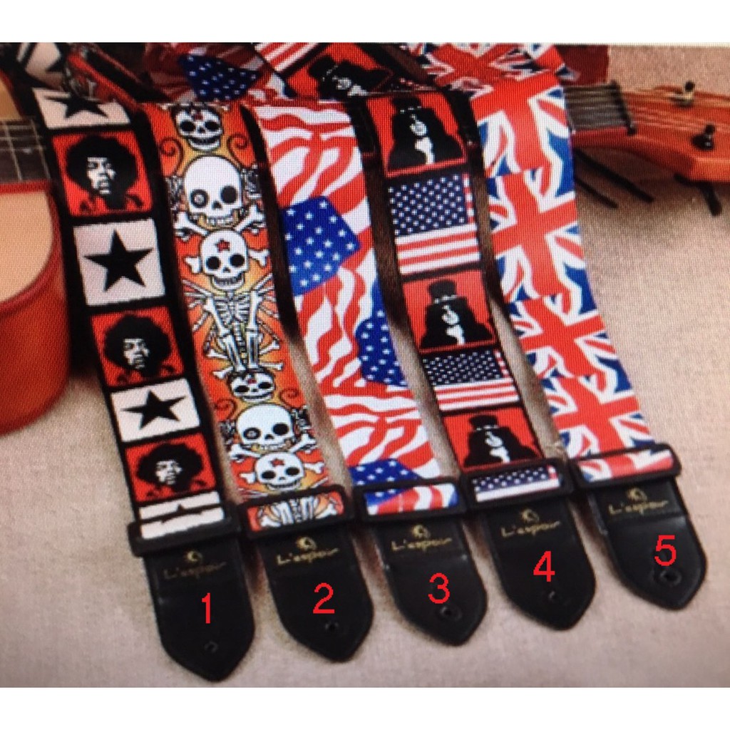 Various Guitar Strap Police Line Designs Acoustic Electric Bass Guitar Strap Shopee Philippines