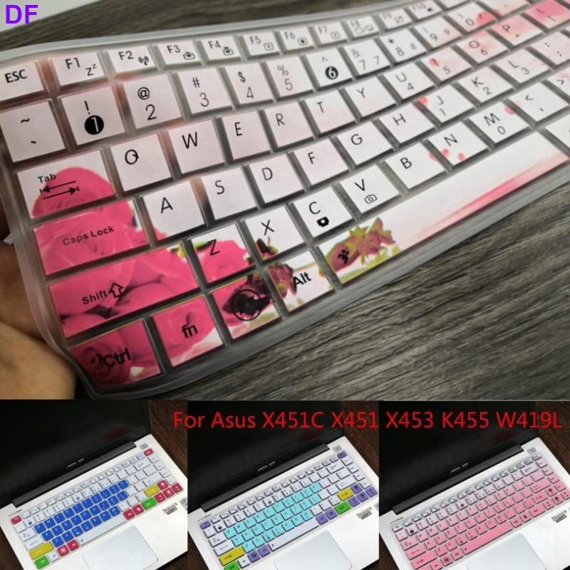 DF.Ultra Thin Silicone Keyboard Sticker For Asus X451C X451 X453 K455 ...