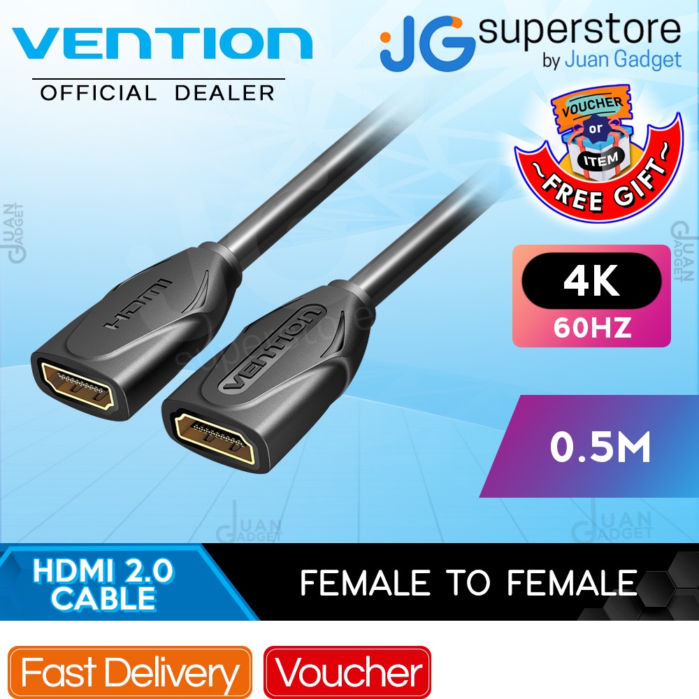 Vention HDMI Extension Cable 4K/60Hz (Female to Female) 0.5 Meters (AAX ...