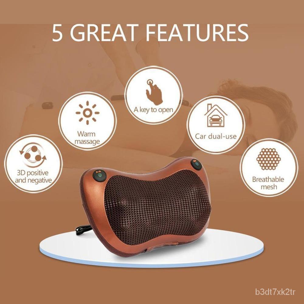 Relaxing Massage Pillow Therapy Vibrator Cushion, Car and home