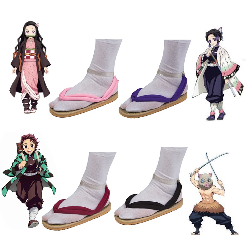 Demon Slayer Tanjirou Nezuko Cosplay Shoes Including Socks Halloween ...