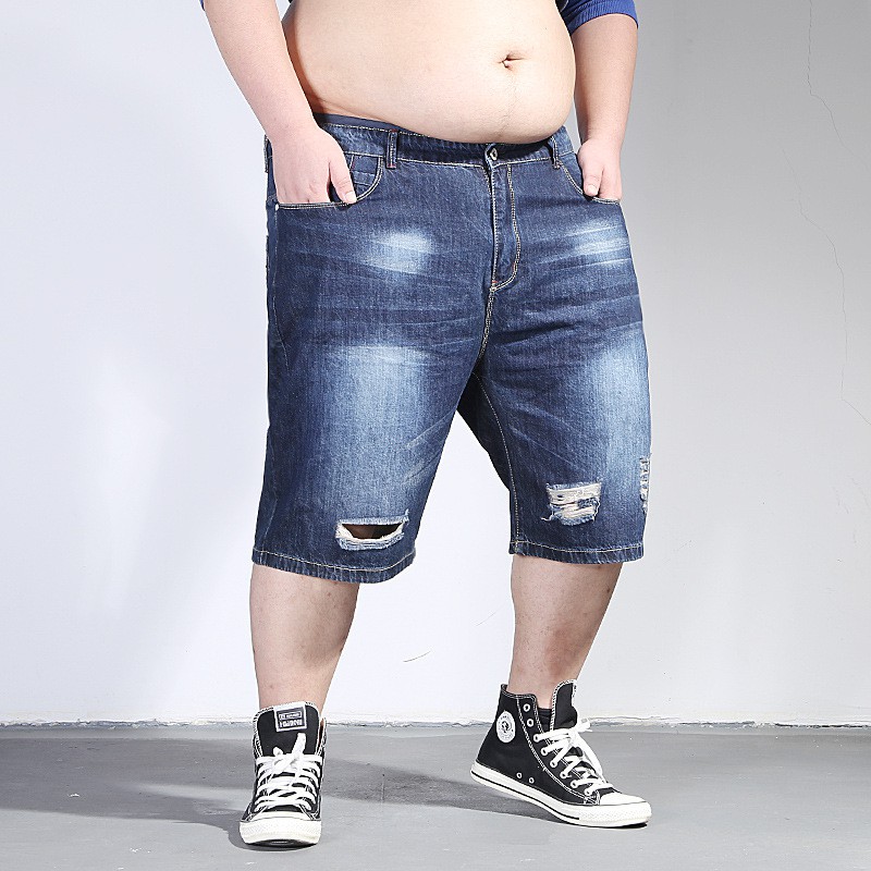 Men's Shorts Large Sizes 2021 Hot Summer Male Bermuda Jeans Torn Big ...