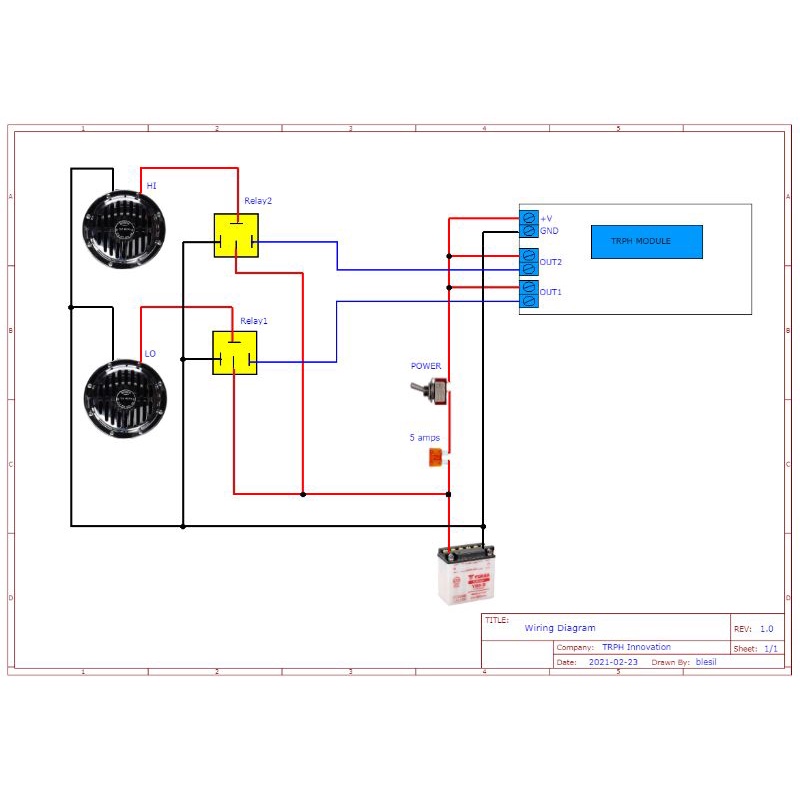TRPH 15 Tones Horn Module. BABY SHARK, BOOMTARAT etc.. 12V or 24V ...