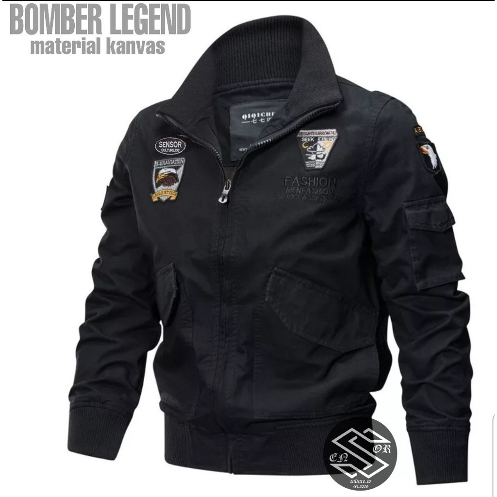 Canvas bomber jacket mens sales