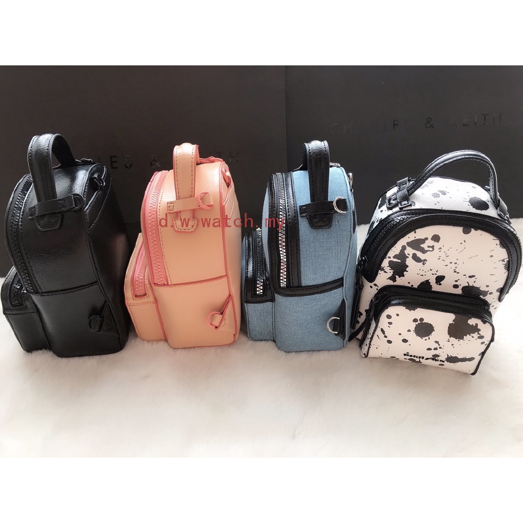 Charles and Keith New Mini Backpack Small Shoulder Bag with Shoulder Strap