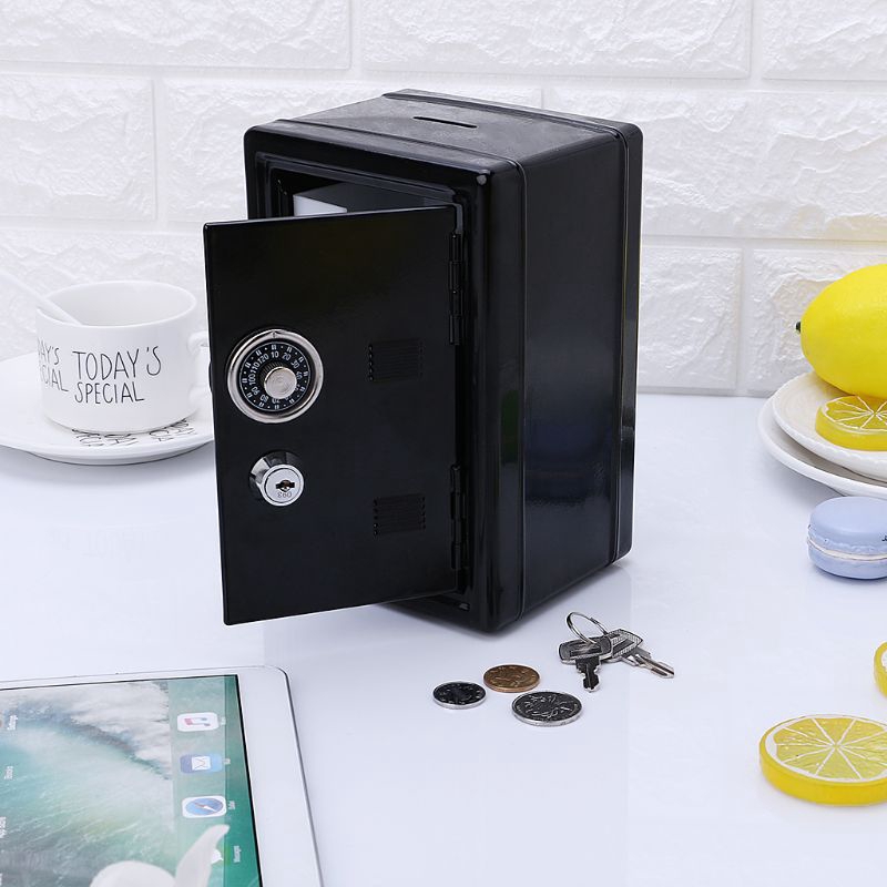 New Safe Security Metal Money Bank Deposit Cash Savings Saving Box 2 ...