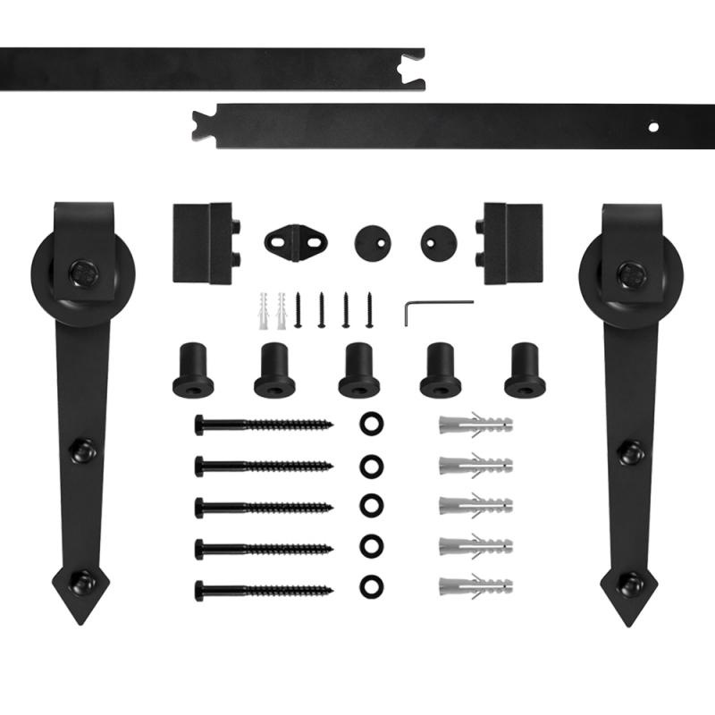 200cm Sliding Barn Door Hardware Kit Furniture Fittings Top Mounted