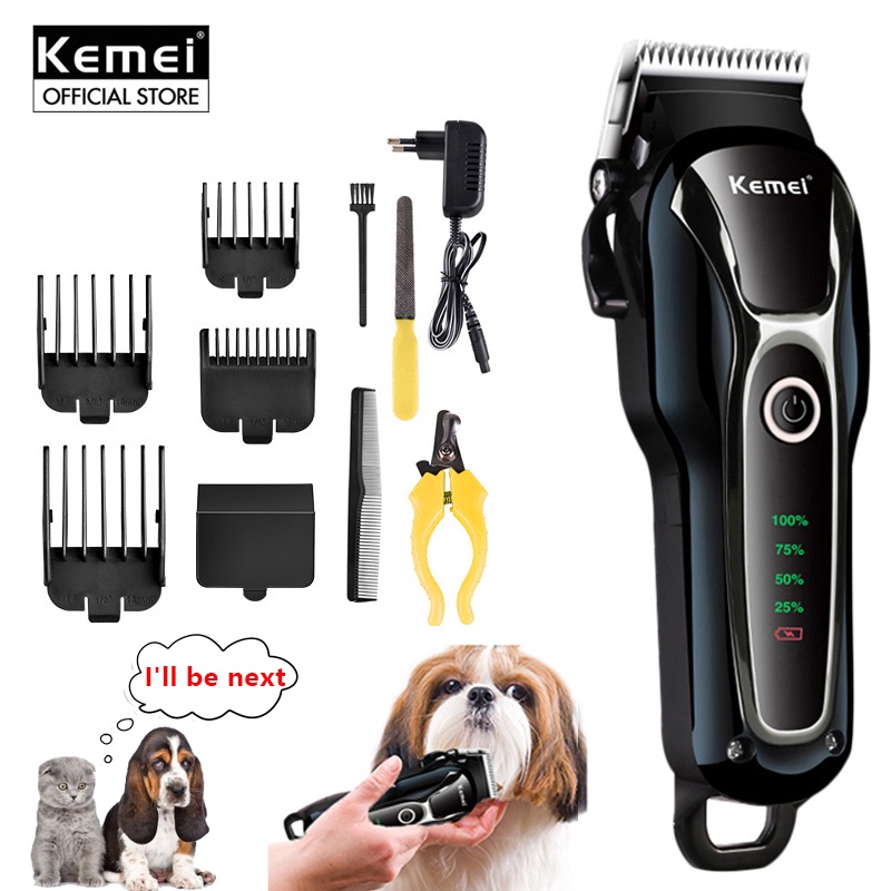Kemei KM1991 Professional Hair Clipper Razor Dog Heavy Duty Rechargeable Pet Hair Removal
