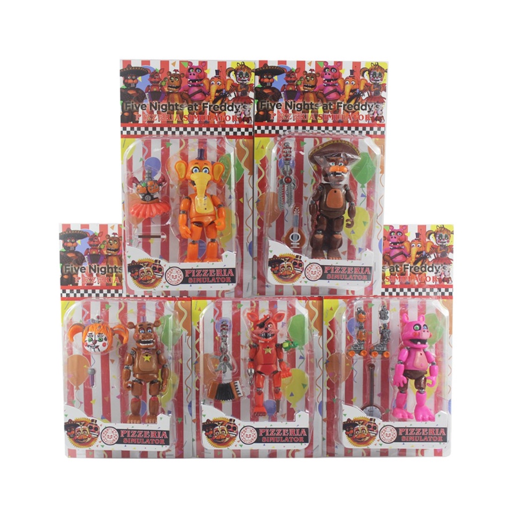 5PCS FNAF Pizzeria Simulator 13CM Five Night Figure Toy [Rockstar
