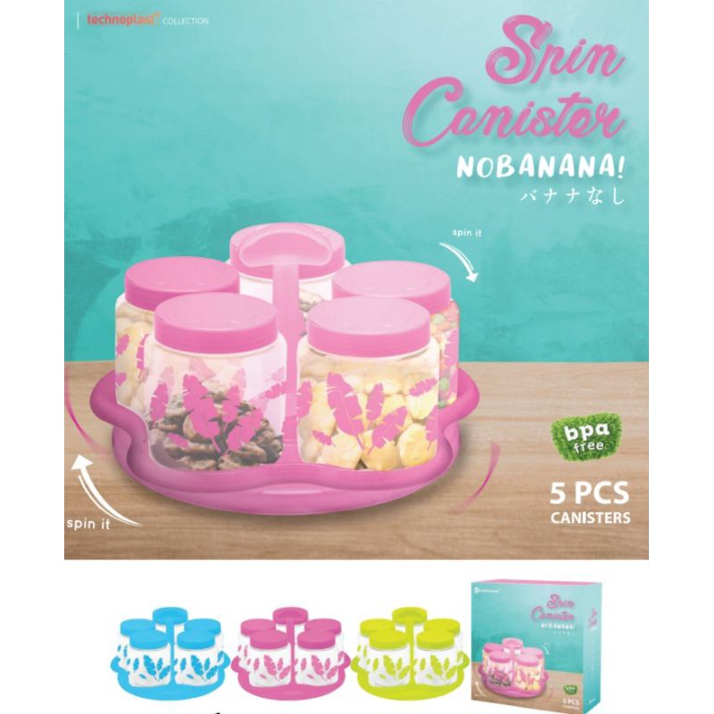 Spin Canister Nobanana Set Technoplast 5 Pcs BPA FREE Jar Container ...