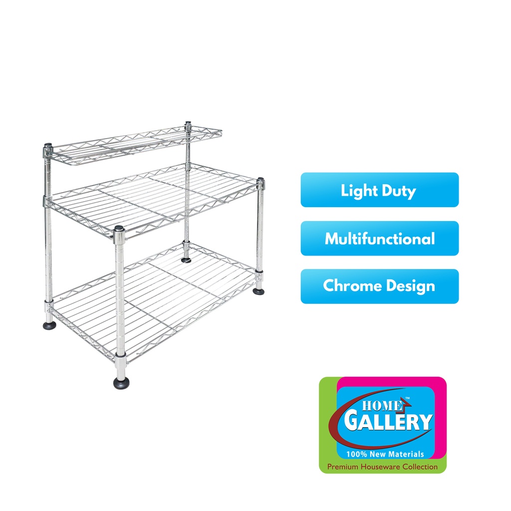 Home Gallery Adjustable Mini Kitchen Rack | Dimension: L45xW35xH31/45cm ...