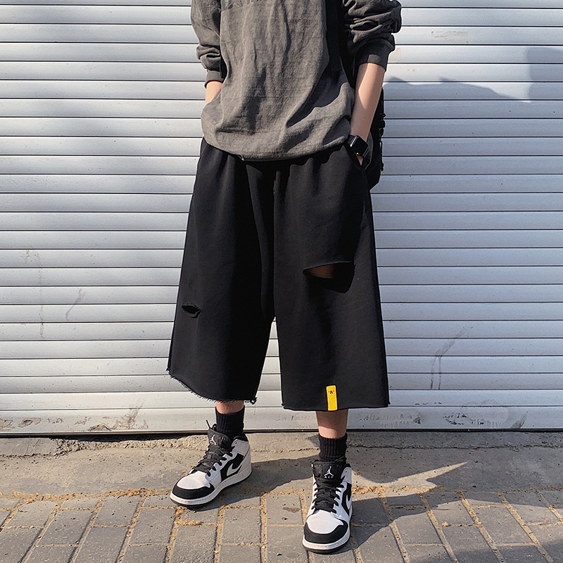 Cropped wide leg pants men sale