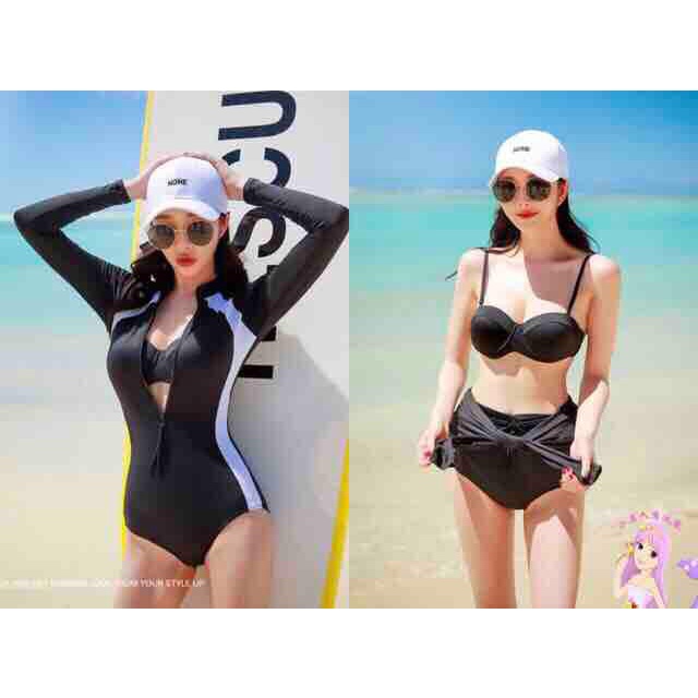 Korean Two Pieces With Bra Rashguard Zipper Padded Rashguard R Shopee Philippines 6539