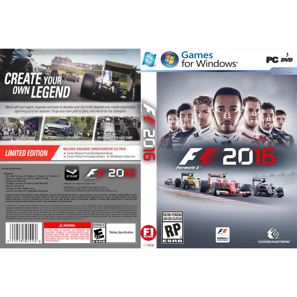 F1 2016 PC GAME [Offline INSTALLATION] | Shopee Philippines