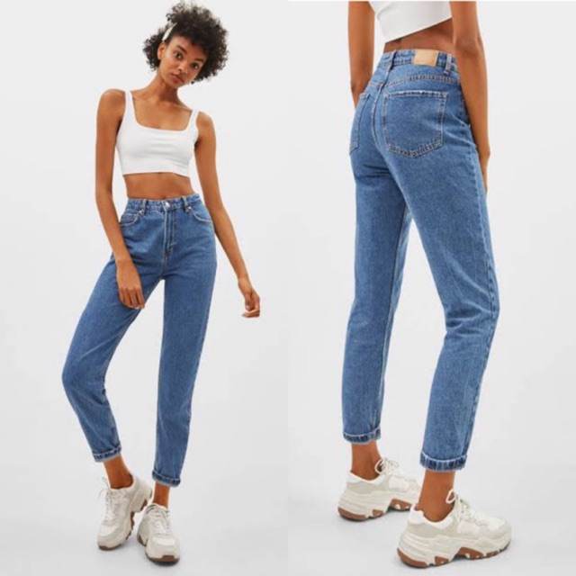 Bershka High Waist Mom Jeans Shopee Philippines